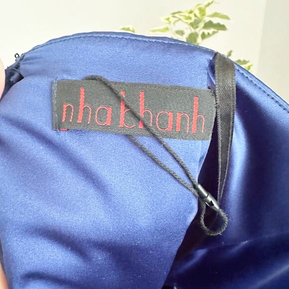 Nha Khanh Satin Tulle Cocktail Dress 2 Blue - Picture 7 of 8